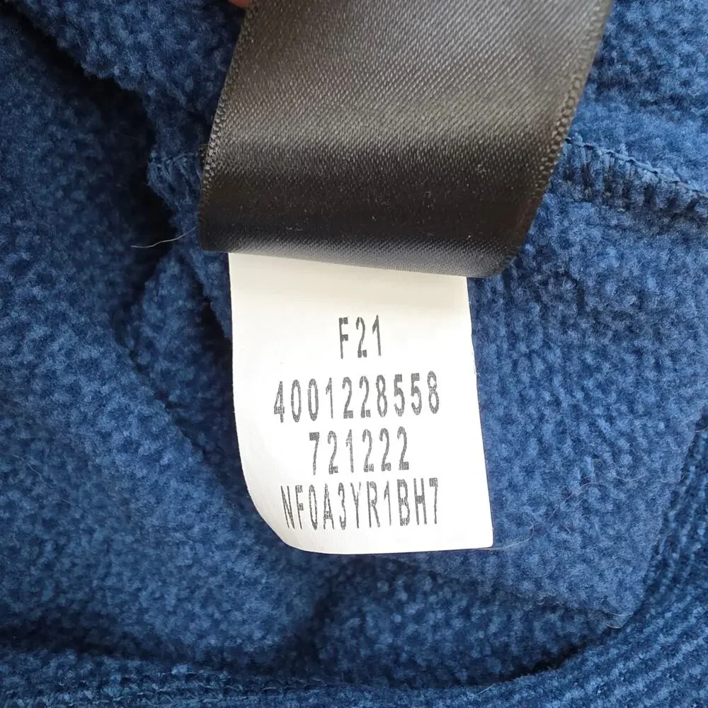 The North Face F21 Textured 1/4 Zip Fleece Pullover Mens Medium Blue Jacket